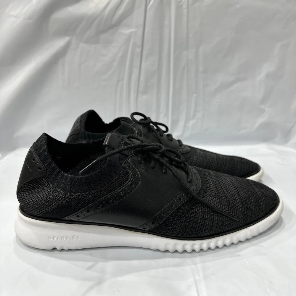 Cole Haan 2.Zerogrand C25259 Oxford Men's US 9 Black Knit Formal Shoes EBS1168